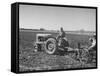 Charles C. Todd and Boyd Green Using the Tractor on the Country Farm-null-Framed Stretched Canvas