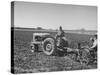 Charles C. Todd and Boyd Green Using the Tractor on the Country Farm-null-Stretched Canvas