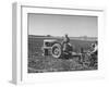 Charles C. Todd and Boyd Green Using the Tractor on the Country Farm-null-Framed Photographic Print