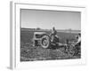 Charles C. Todd and Boyd Green Using the Tractor on the Country Farm-null-Framed Photographic Print