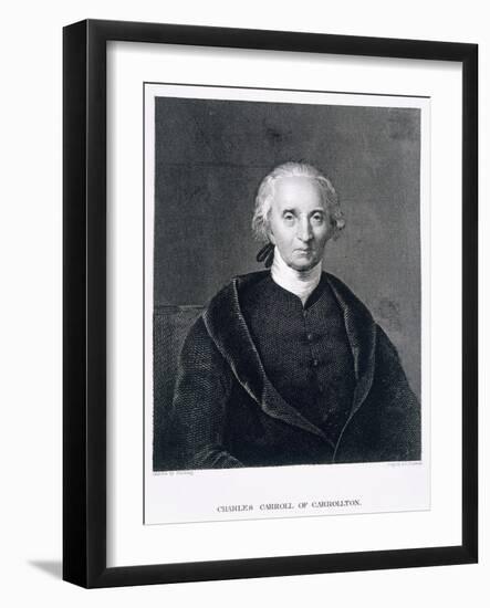 Charles Carroll of Carrollton, engraved by Asher Brown Durand-Chester Harding-Framed Giclee Print