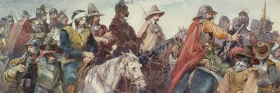 Cavalry Escorting Prisoners (Drawing)-Charles Cattermole-Giclee Print
