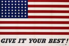 Give It Your Best! - 1942 USA Flag-Charles Coiner-Mounted Giclee Print