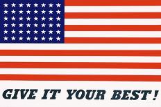 Give It Your Best! - 1942 USA Flag-Charles Coiner-Mounted Giclee Print