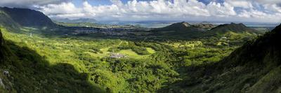 View from Nuuanu Pali State Wayside Viewpoint, Oahu, Hawaii, USA-Charles Crust-Photographic Print