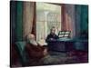 Charles Darwin and His Wife at the Piano-null-Stretched Canvas