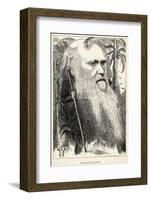 Charles Darwin, Depicted as a Wild Man of the Jungle-F. Waddy-Framed Photographic Print