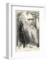 Charles Darwin, Depicted as a Wild Man of the Jungle-F. Waddy-Framed Photographic Print