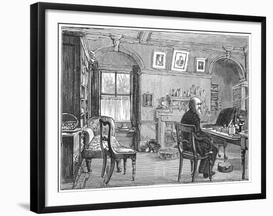 Charles Darwin, English Naturalist, in His Study, C1870-null-Framed Giclee Print