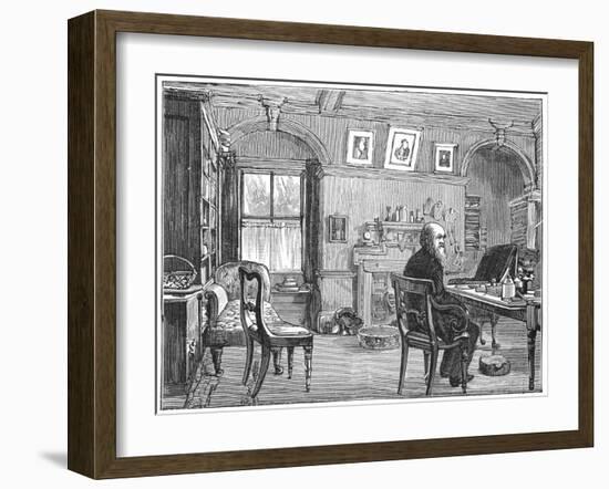 Charles Darwin, English Naturalist, in His Study, C1870-null-Framed Giclee Print