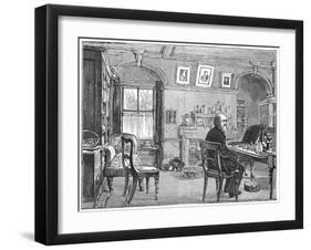 Charles Darwin, English Naturalist, in His Study, C1870-null-Framed Giclee Print