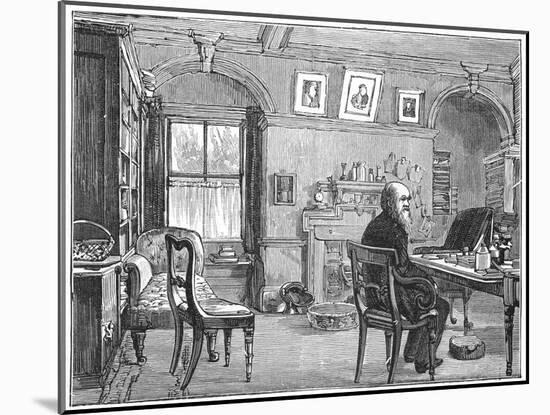 Charles Darwin, English Naturalist, in His Study, C1870-null-Mounted Giclee Print
