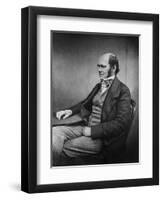 Charles Darwin (Engraving)-Maull & Fox-Framed Giclee Print