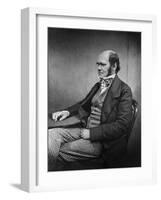 Charles Darwin (Engraving)-Maull & Fox-Framed Giclee Print