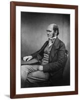 Charles Darwin (Engraving)-Maull & Fox-Framed Giclee Print