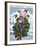 Charles Darwin In His Evolutionary Tree-Bill Sanderson-Framed Photographic Print