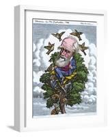 Charles Darwin In His Evolutionary Tree-Bill Sanderson-Framed Photographic Print