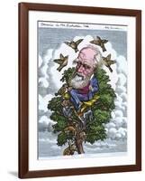 Charles Darwin In His Evolutionary Tree-Bill Sanderson-Framed Photographic Print