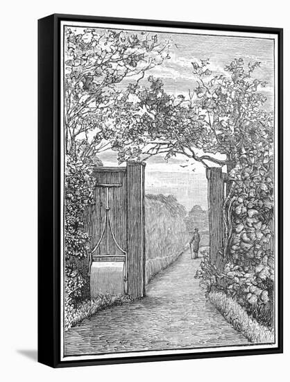 Charles Darwin in the Sand Walk at Down House, C1870-null-Framed Stretched Canvas