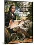 Charles Darwin on the Galapagos Islands-Andrew Howat-Mounted Premium Giclee Print