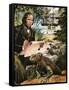 Charles Darwin on the Galapagos Islands-Andrew Howat-Framed Stretched Canvas