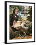 Charles Darwin on the Galapagos Islands-Andrew Howat-Framed Giclee Print