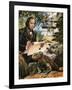 Charles Darwin on the Galapagos Islands-Andrew Howat-Framed Giclee Print