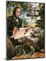 Charles Darwin on the Galapagos Islands-Andrew Howat-Mounted Giclee Print