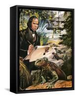 Charles Darwin on the Galapagos Islands-Andrew Howat-Framed Stretched Canvas