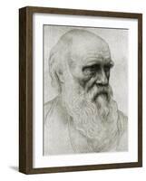 Charles Darwin - portrait-Alphonse Legros-Framed Giclee Print