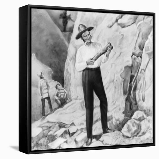 Charles Darwin Posing on South American Excursion-null-Framed Stretched Canvas