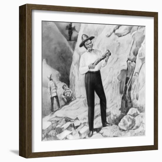 Charles Darwin Posing on South American Excursion-null-Framed Giclee Print