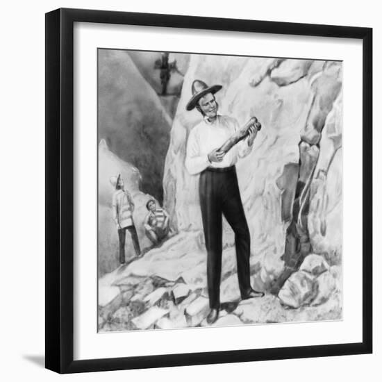 Charles Darwin Posing on South American Excursion-null-Framed Giclee Print