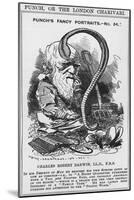 Charles Darwin, Punch's Fancy Portraits, Illustration from 'Punch' or 'The London Charivari', 1881-Edward Linley Sambourne-Mounted Giclee Print