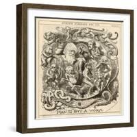 Charles Darwin Satire: Man is But a Worm-null-Framed Photographic Print