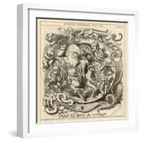 Charles Darwin Satire: Man is But a Worm-null-Framed Photographic Print