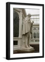 Charles Darwin Statue at Sefton Park Palm House-Michael Nicholson-Framed Premium Photographic Print