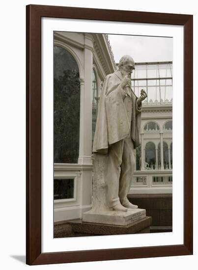 Charles Darwin Statue at Sefton Park Palm House-Michael Nicholson-Framed Photographic Print