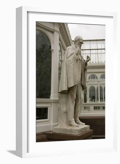 Charles Darwin Statue at Sefton Park Palm House-Michael Nicholson-Framed Photographic Print