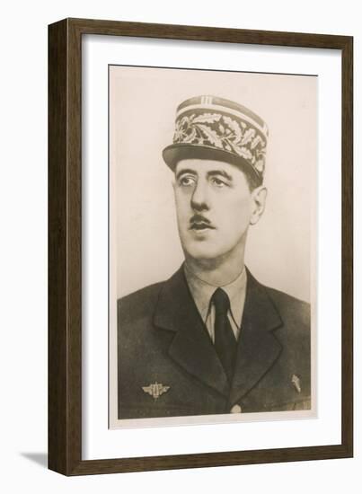 Charles de Gaulle French Soldier and Statesman-null-Framed Art Print