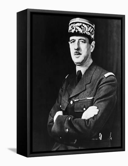 Charles De Gaulle in Exile in Britain During World War 2-null-Framed Stretched Canvas