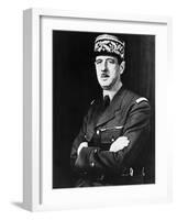 Charles De Gaulle in Exile in Britain During World War 2-null-Framed Photo