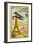 Charles De Lambert in a Wright Biplane, Paris-null-Framed Giclee Print