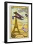 Charles De Lambert in a Wright Biplane, Paris-null-Framed Giclee Print