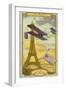 Charles De Lambert in a Wright Biplane, Paris-null-Framed Giclee Print