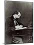 Charles Dickens (1812-70) at His Desk, 1858 (B/W Photo)-Herbert Watkins-Mounted Giclee Print