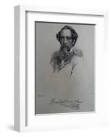 Charles Dickens, after a Photograph by John Watkins, Late 1850S-J. Brown-Framed Giclee Print