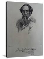 Charles Dickens, after a Photograph by John Watkins, Late 1850S-J. Brown-Stretched Canvas