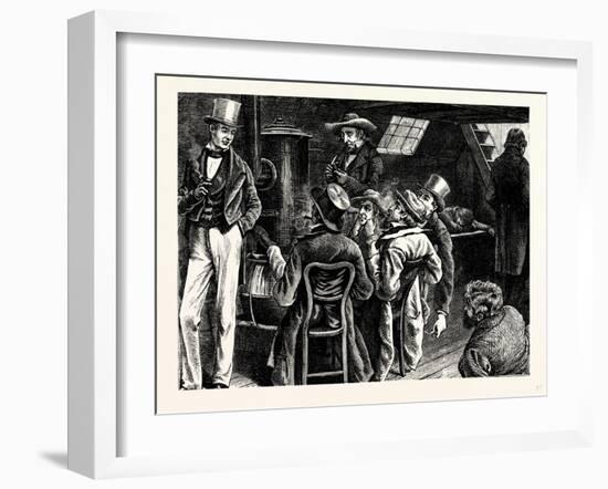 Charles Dickens American Notes 1842 in the Cabin of the Canal Boat-null-Framed Giclee Print