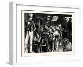 Charles Dickens American Notes 1842 in the Cabin of the Canal Boat-null-Framed Giclee Print